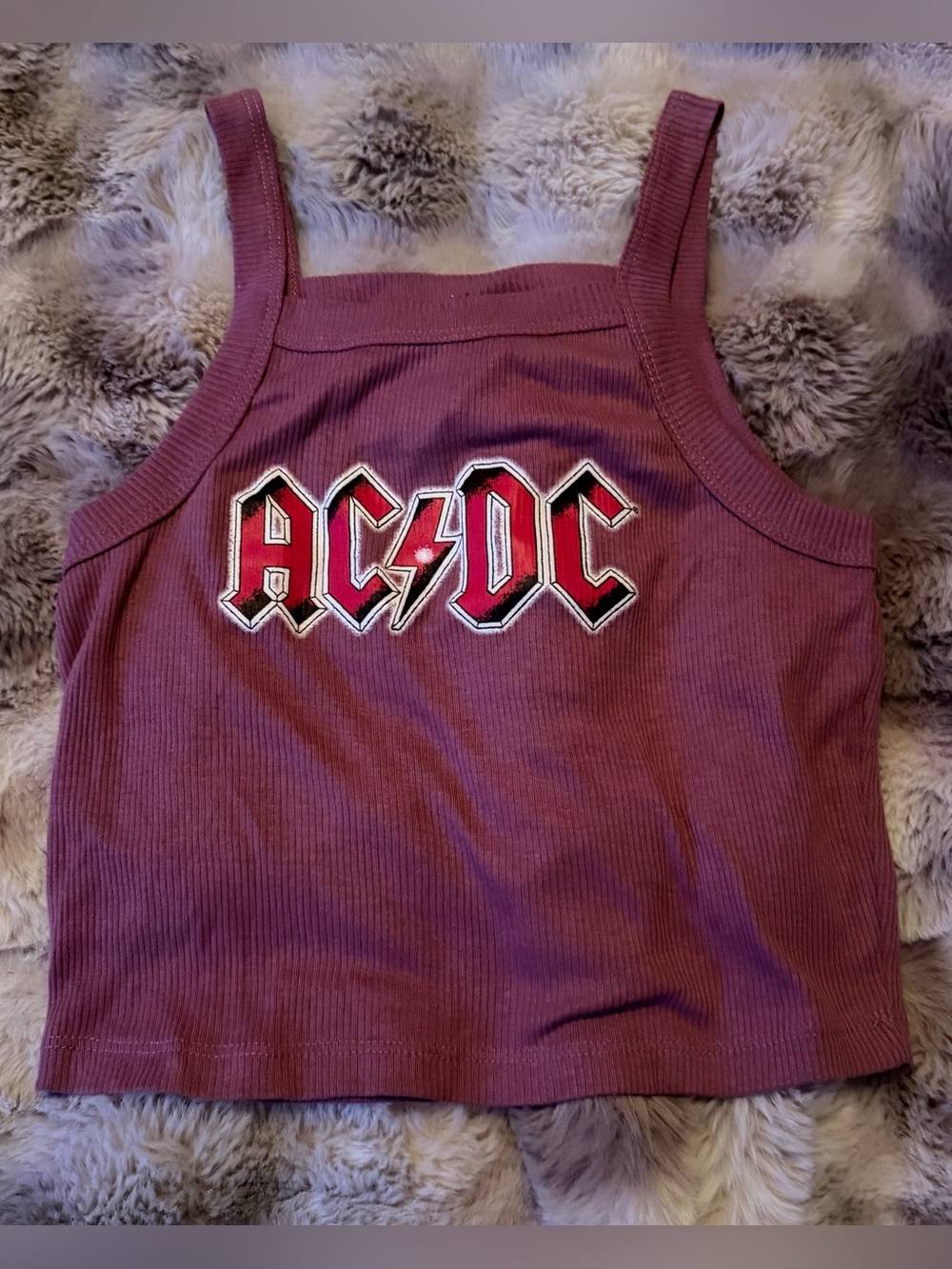 AC/DC Ribbed Crop Top